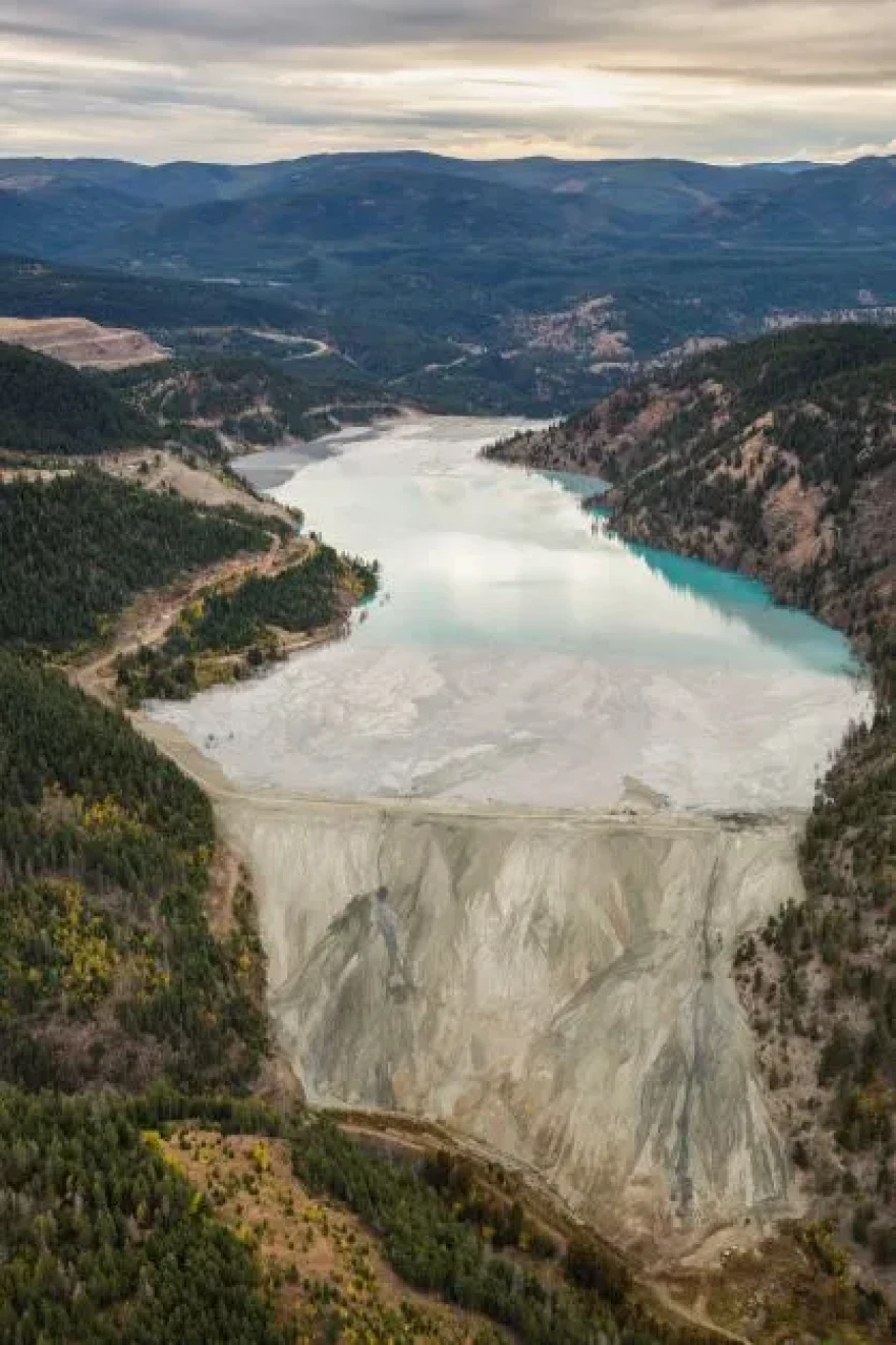 The tailings pond at Copper Mountain in British Columbia.